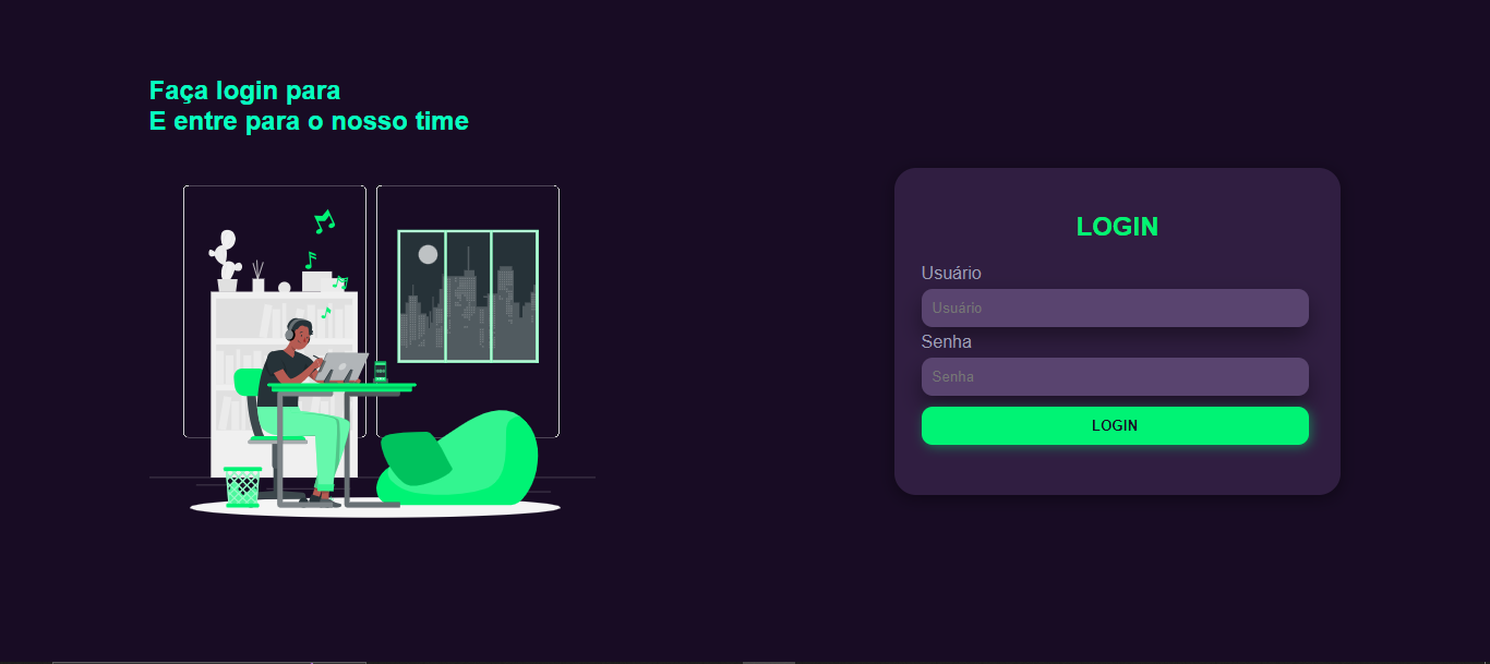 Print da tela de login